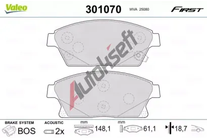 VALEO Sada brzdovch destiek FIRST VA 301070, 301070