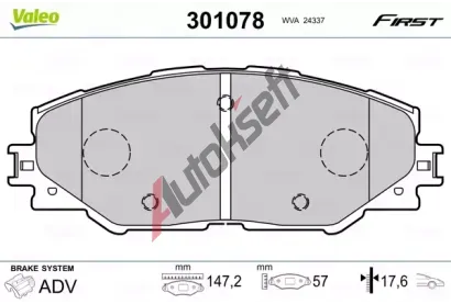 VALEO Sada brzdovch destiek FIRST VA 301078, 301078