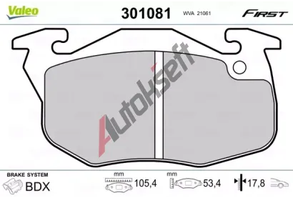 VALEO Sada brzdovch destiek FIRST VA 301081, 301081