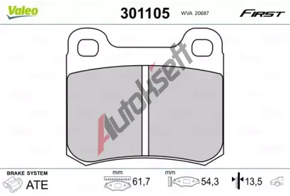 VALEO Sada brzdovch destiek FIRST VA 301105, 301105