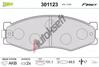 VALEO Sada brzdovch destiek FIRST VA 301123, 301123