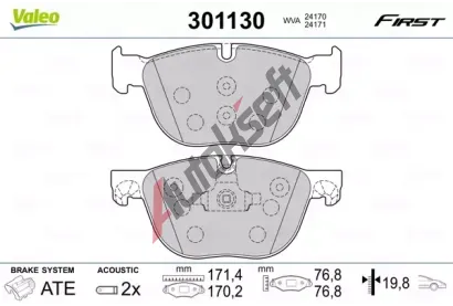 VALEO Sada brzdov�ch desti�ek FIRST VA 301130, 301130