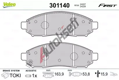 VALEO Sada brzdových destiček FIRST VA 301140, 301140 VALEO Sada brzdových destiček FIRST VA 301140, 301140
