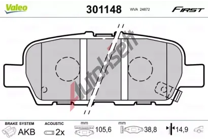 VALEO Sada brzdovch destiek FIRST VA 301148, 301148