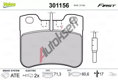 VALEO Sada brzdovch destiek FIRST VA 301156, 301156