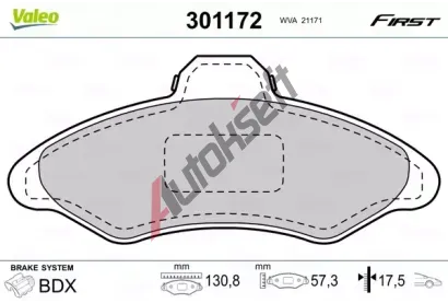 VALEO Sada brzdovch destiek FIRST VA 301172, 301172