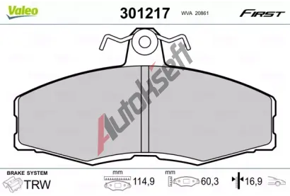 VALEO Sada brzdovch destiek FIRST VA 301217, 301217