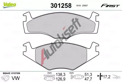 VALEO Sada brzdovch destiek FIRST VA 301258, 301258