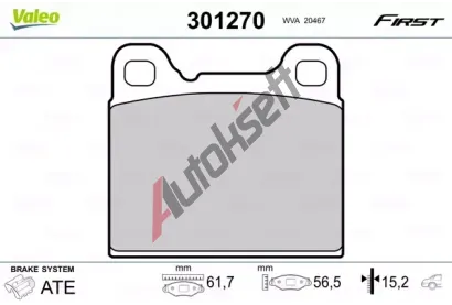 VALEO Sada brzdovch destiek FIRST VA 301270, 301270