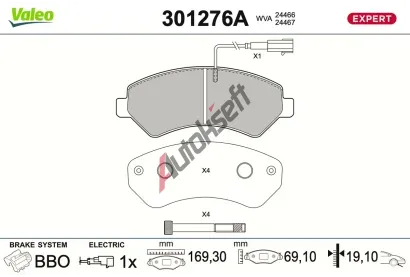 VALEO Sada brzdov�ch desti�ek EXPERT VA 301276A, 301276A