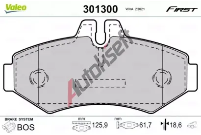 VALEO Sada brzdovch destiek FIRST VA 301300, 301300