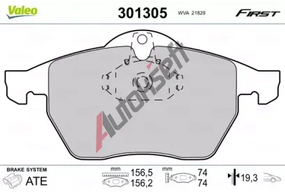 VALEO Sada brzdovch destiek FIRST VA 301305, 301305