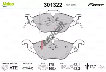 VALEO Sada brzdov�ch desti�ek FIRST VA 301322, 301322