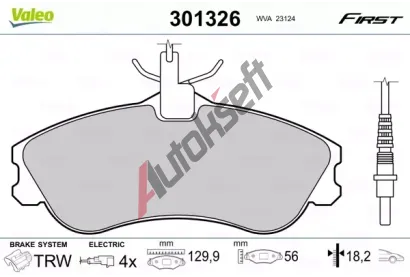 VALEO Sada brzdovch destiek FIRST VA 301326, 301326