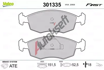 VALEO Sada brzdovch destiek FIRST VA 301335, 301335