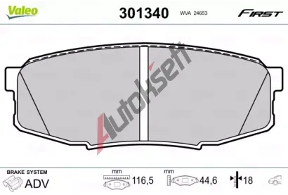 VALEO Sada brzdovch destiek FIRST VA 301340, 301340