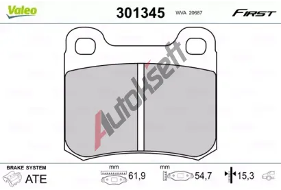 VALEO Sada brzdovch destiek FIRST VA 301345, 301345