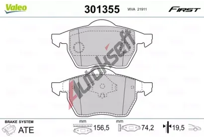 VALEO Sada brzdovch destiek FIRST VA 301355, 301355
