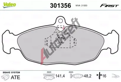 VALEO Sada brzdových destiček FIRST VA 301356, 301356 VALEO Sada brzdových destiček FIRST VA 301356, 301356