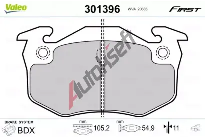 VALEO Sada brzdovch destiek FIRST VA 301396, 301396