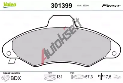 VALEO Sada brzdovch destiek FIRST VA 301399, 301399