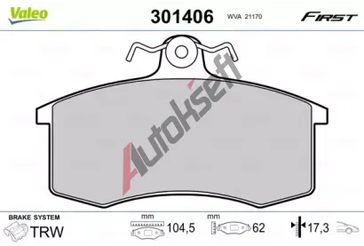 VALEO Sada brzdovch destiek FIRST VA 301406, 301406