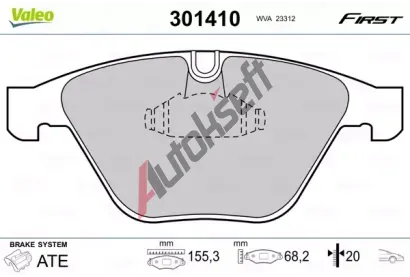 VALEO Sada brzdovch destiek FIRST VA 301410, 301410