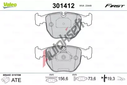 VALEO Sada brzdov�ch desti�ek FIRST VA 301412, 301412