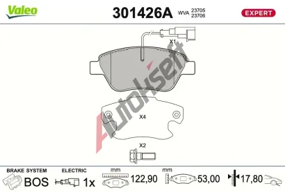 VALEO Sada brzdov�ch desti�ek EXPERT VA 301426A, 301426A