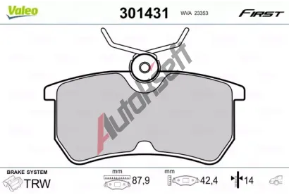VALEO Sada brzdovch destiek FIRST VA 301431, 301431