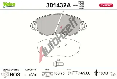 VALEO Sada brzdov�ch desti�ek EXPERT VA 301432A, 301432A