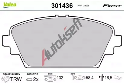 VALEO Sada brzdovch destiek FIRST VA 301436, 301436