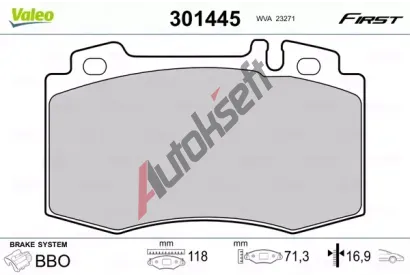 VALEO Sada brzdovch destiek FIRST VA 301445, 301445
