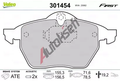 VALEO Sada brzdovch destiek FIRST VA 301454, 301454