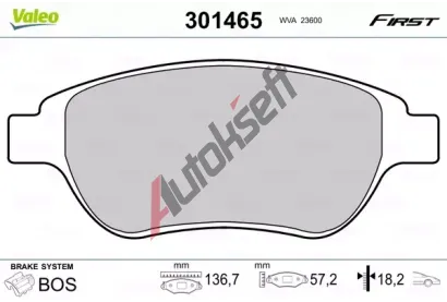 VALEO Sada brzdovch destiek FIRST VA 301465, 301465