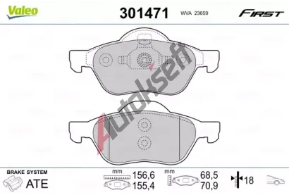 VALEO Sada brzdovch destiek FIRST VA 301471, 301471