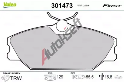 VALEO Sada brzdovch destiek FIRST VA 301473, 301473