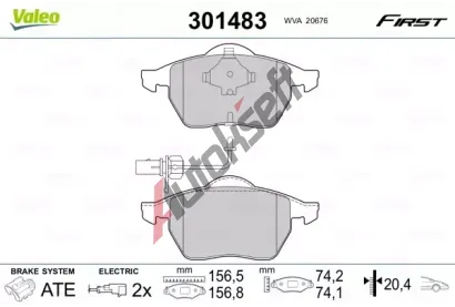 VALEO Sada brzdovch destiek FIRST VA 301483, 301483