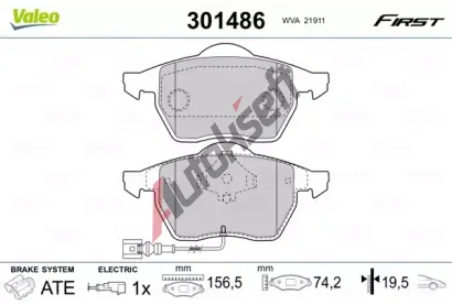 VALEO Sada brzdovch destiek FIRST VA 301486, 301486