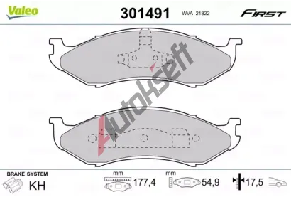 VALEO Sada brzdovch destiek FIRST VA 301491, 301491