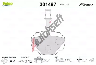 VALEO Sada brzdovch destiek FIRST VA 301497, 301497