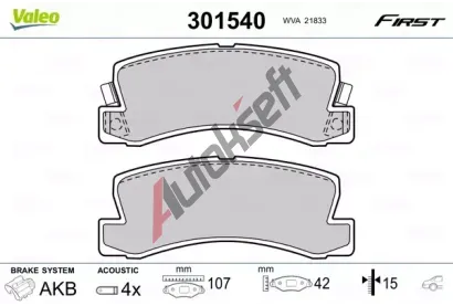 VALEO Sada brzdovch destiek FIRST VA 301540, 301540