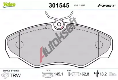 VALEO Sada brzdovch destiek FIRST VA 301545, 301545
