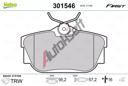 VALEO Sada brzdovch destiek FIRST VA 301546, 301546