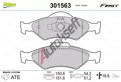 VALEO Sada brzdovch destiek FIRST VA 301563, 301563