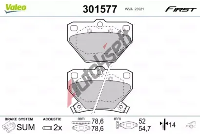 VALEO Sada brzdovch destiek FIRST VA 301577, 301577