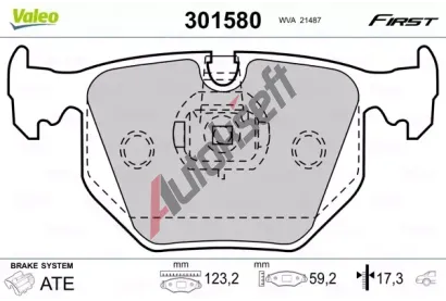 VALEO Sada brzdovch destiek FIRST VA 301580, 301580