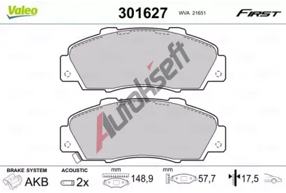 VALEO Sada brzdovch destiek FIRST VA 301627, 301627