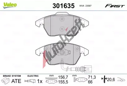 VALEO Sada brzdovch destiek FIRST VA 301635, 301635