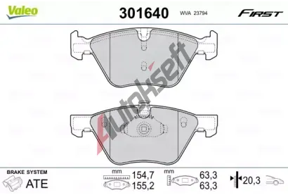 VALEO Sada brzdovch destiek FIRST VA 301640, 301640